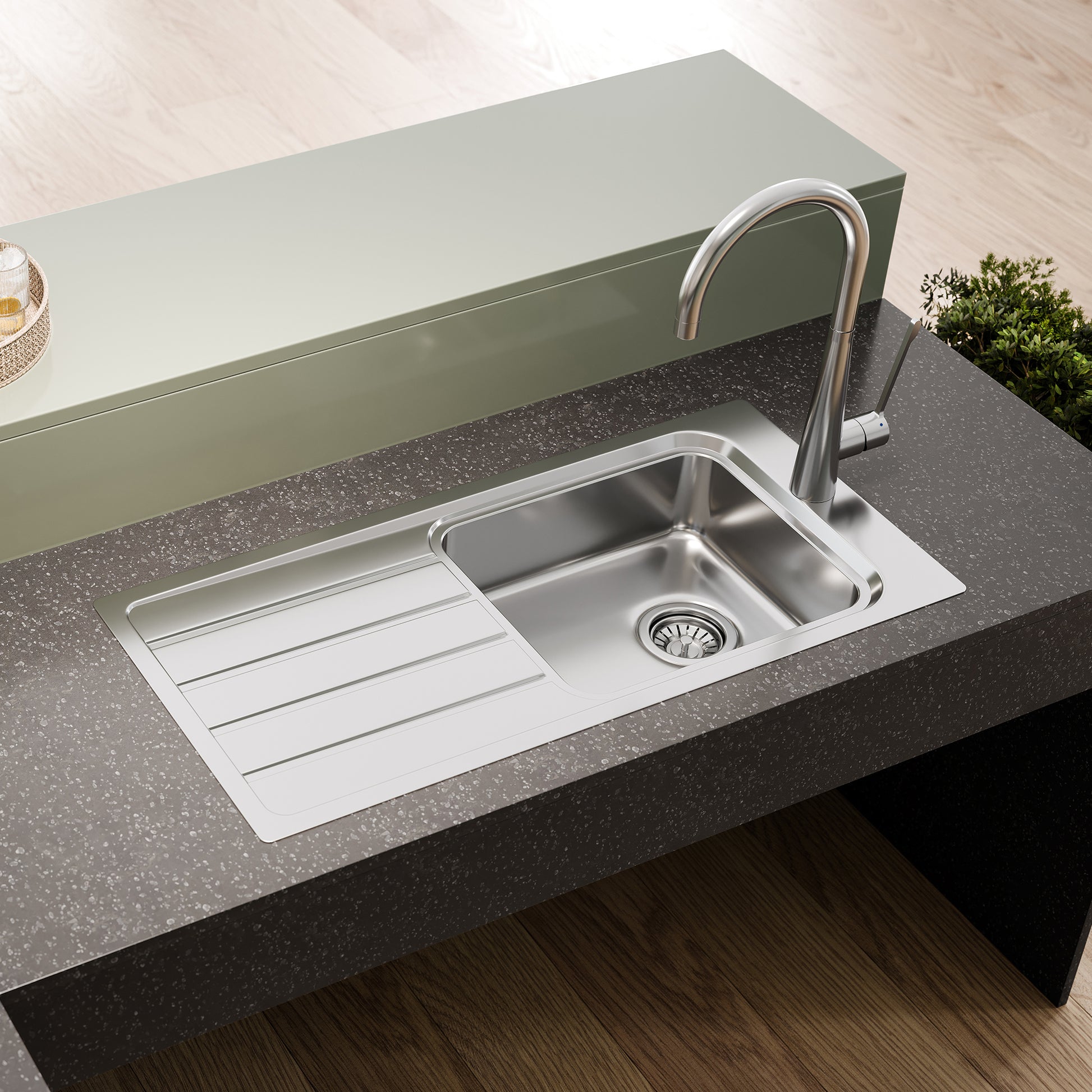 Puro Single Bowl Topmount Care Sink With Drainer