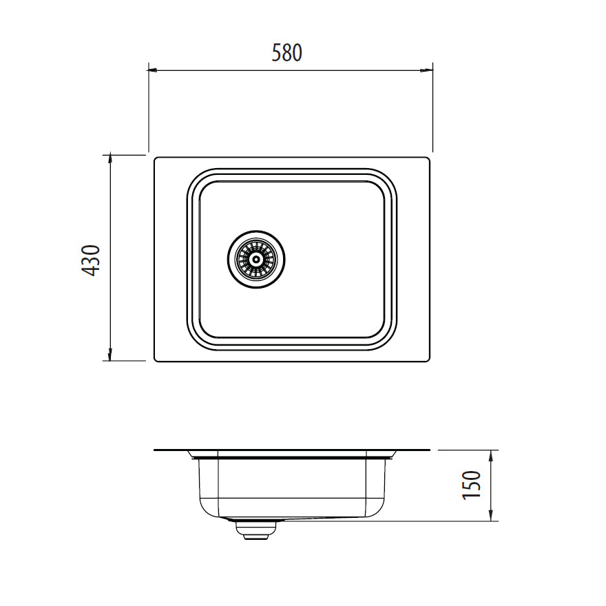 Puro Single Bowl Topmount Care Sink