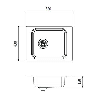 Puro Single Bowl Topmount Care Sink