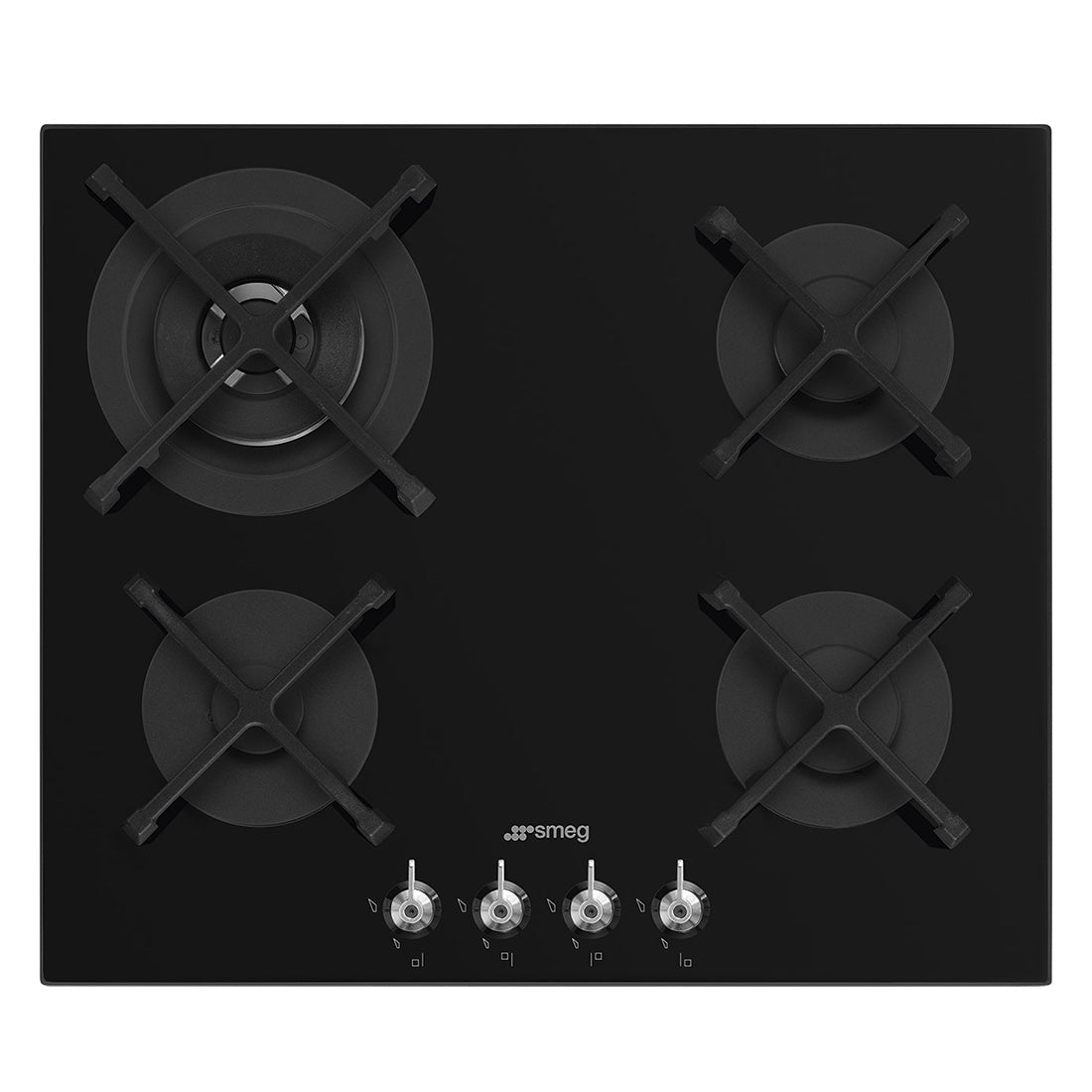 Smeg Classic 4 Burner Gas Cooktop Black Glass 60cm