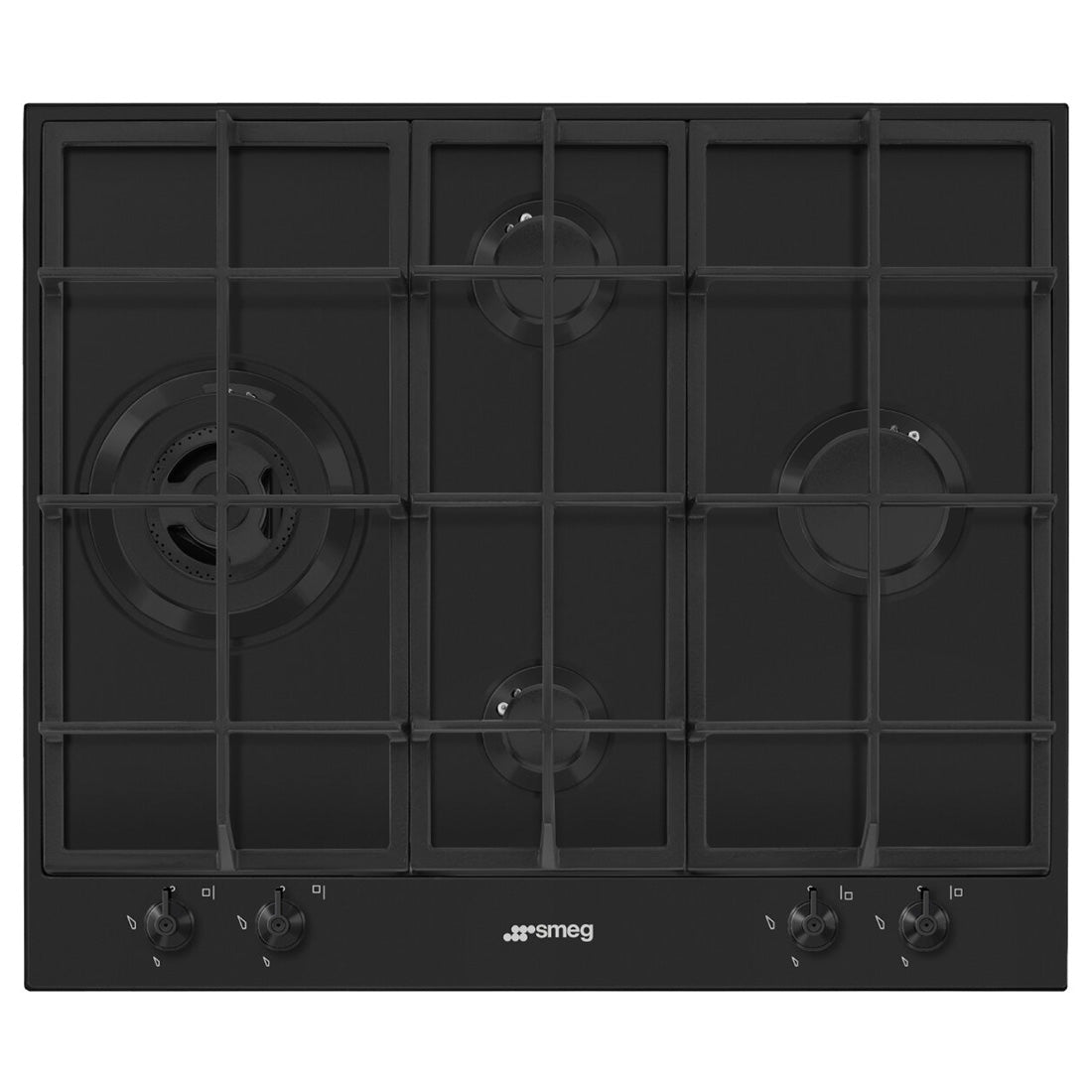 Smeg Classic 4 Burner Gas Cooktop Black Glass 60cm