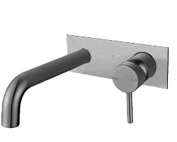 Lucid Pin Series Brushed Nickel Wall Mixer With Spout (Color Up)