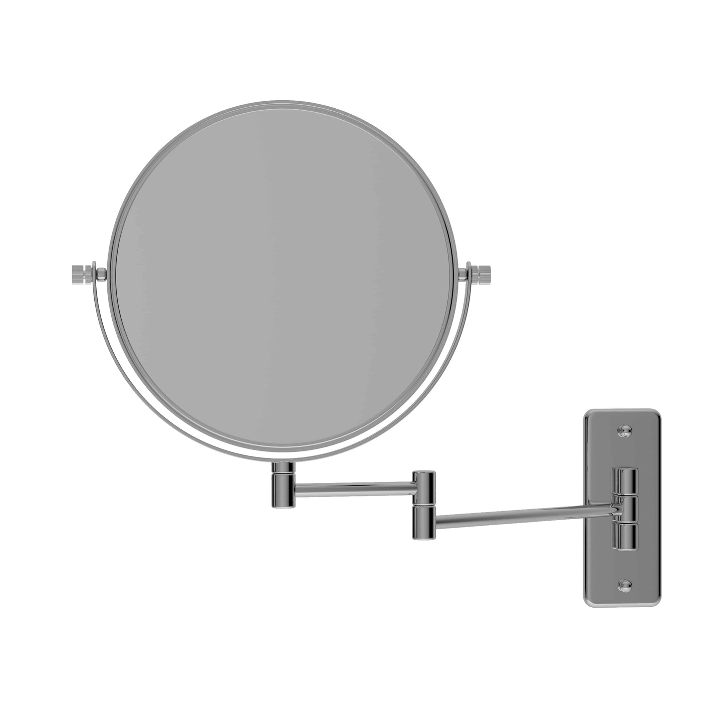 1 & 10x Magnification Chrome Wall Mounted Shaving Mirror, 200mm Diameter