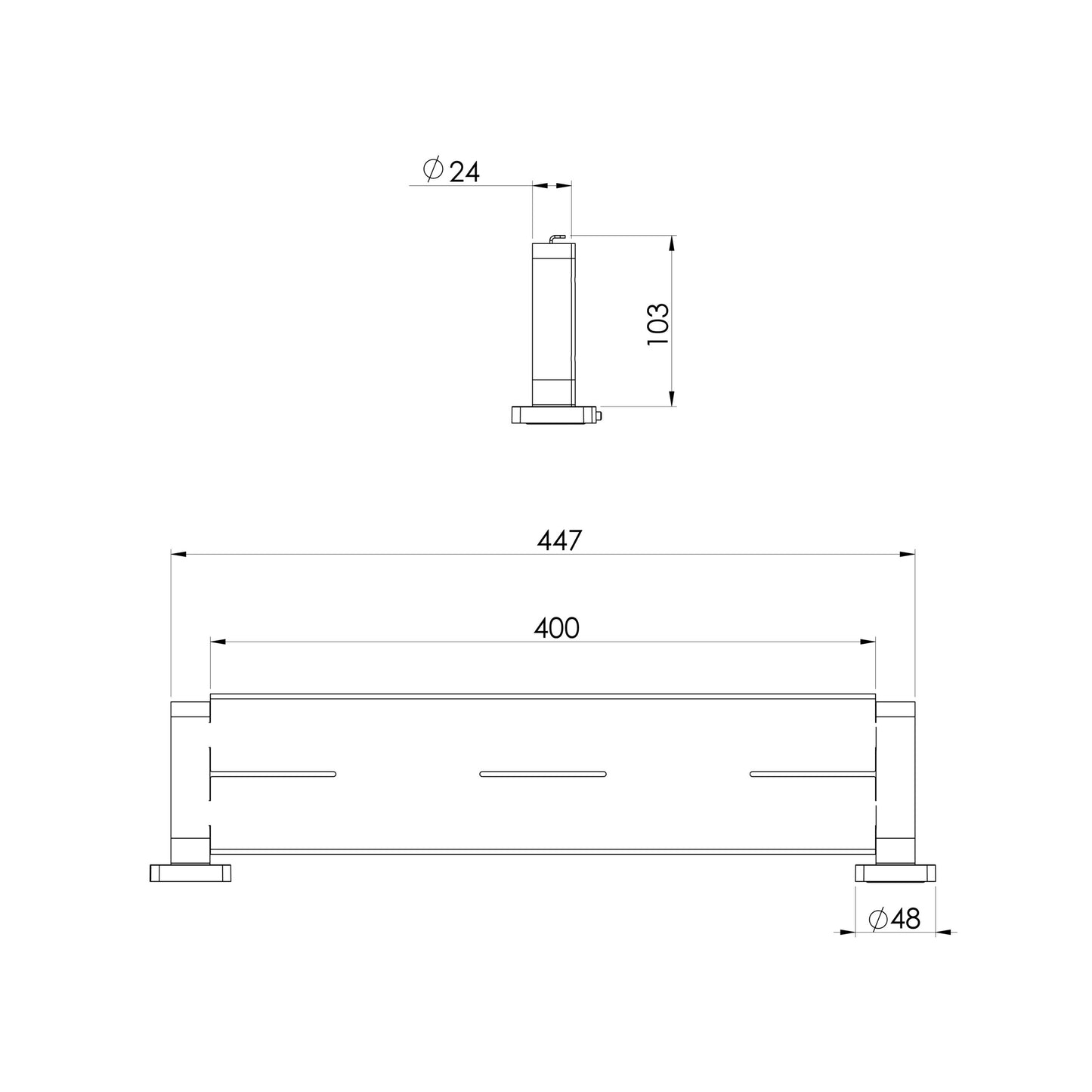 Radii SS 316 Shower Shelf Square Plate