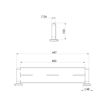 Radii SS 316 Shower Shelf Square Plate