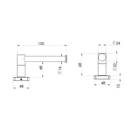 Radii SS 316 Toilet Roll Holder Square Plate