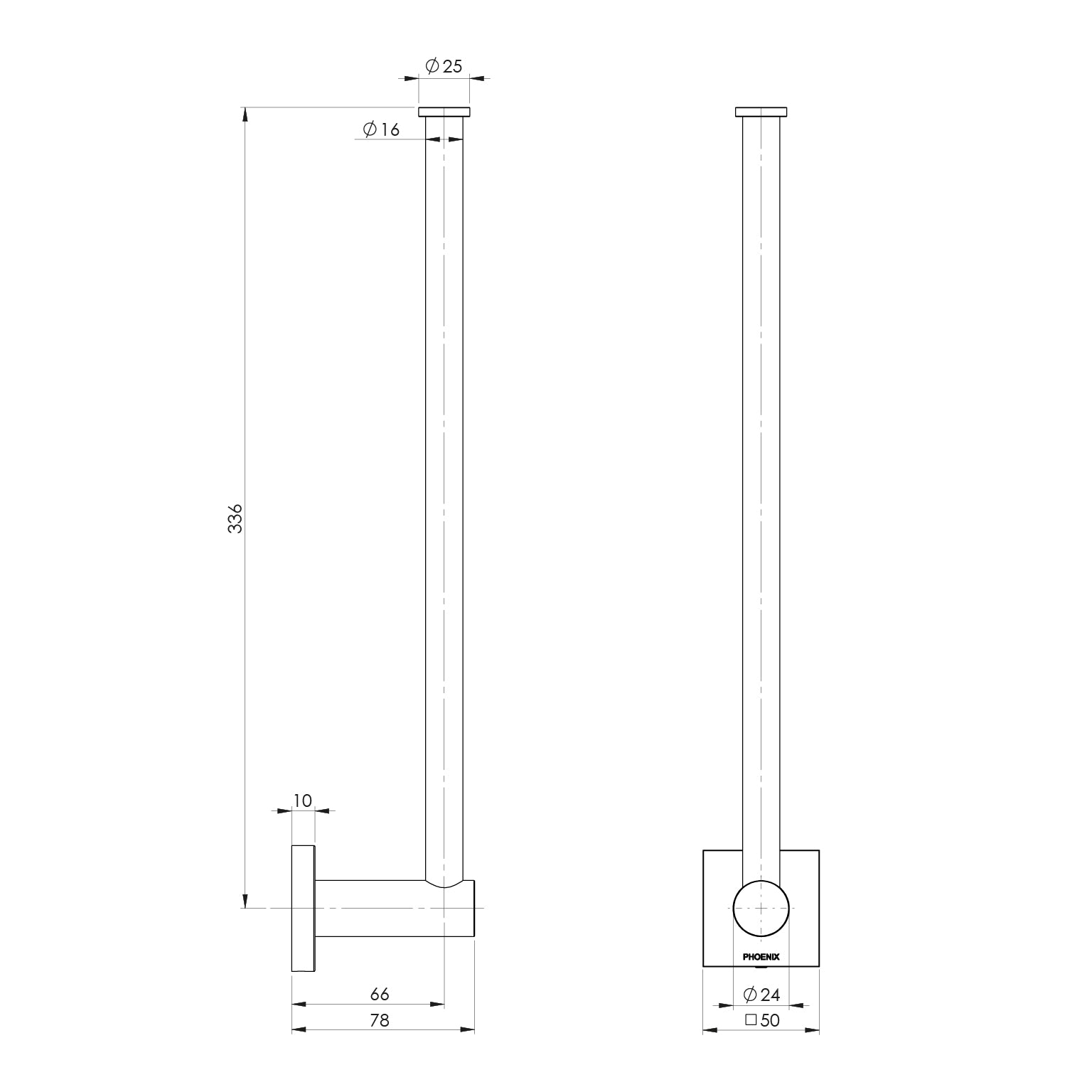 Radii Spare Toilet Roll Holder Square Plate