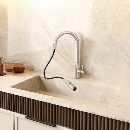 Navona Carysil Slim Chrome Pull Out Kitchen Mixer