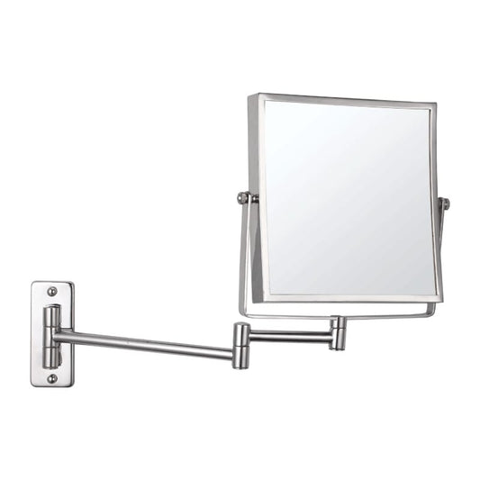1 & 5x Magnification Chrome Wall Mounted Shaving Mirror,