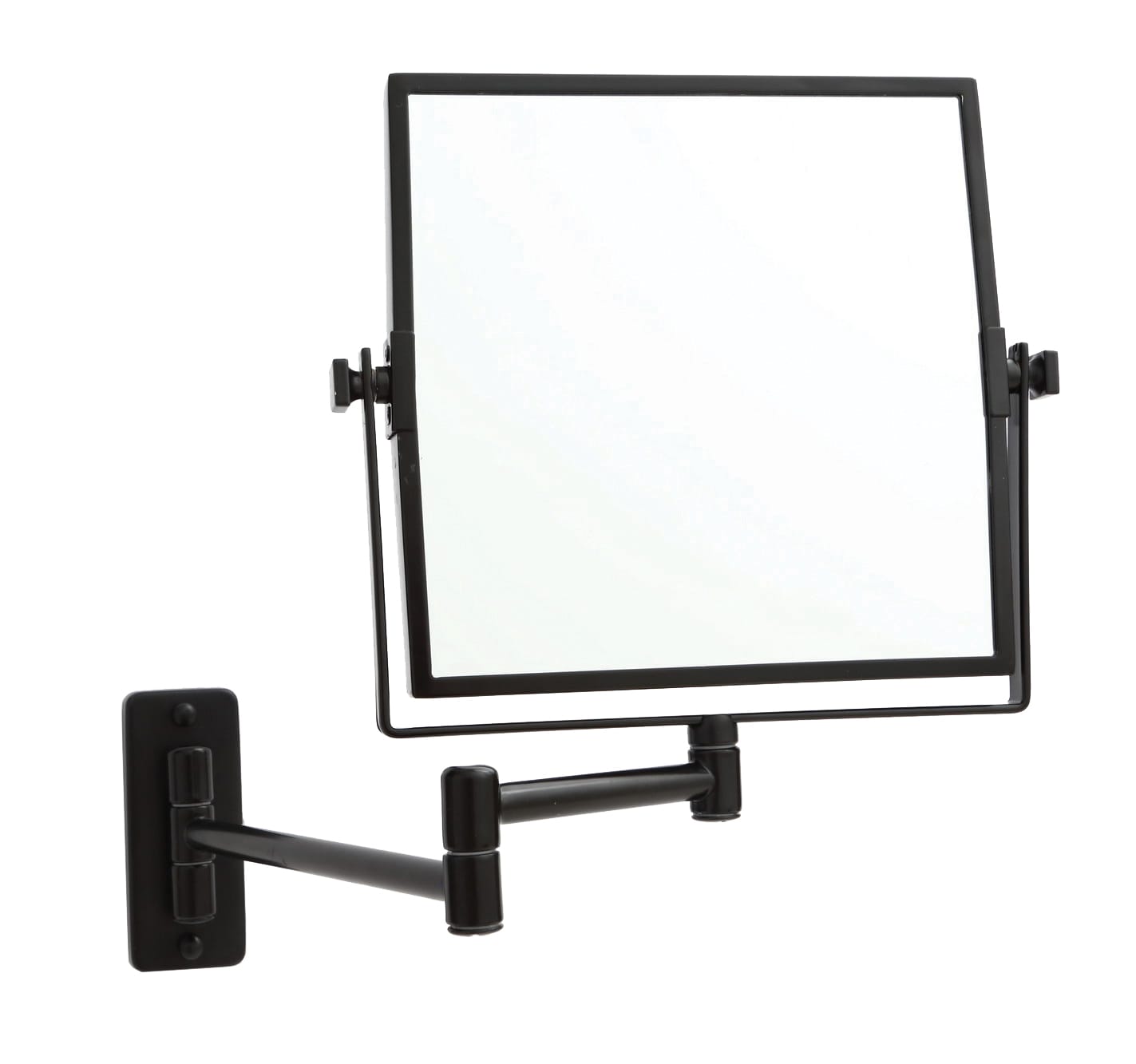 1 & 5x Magnification Matt Black Wall Mounted Shaving Mirror,