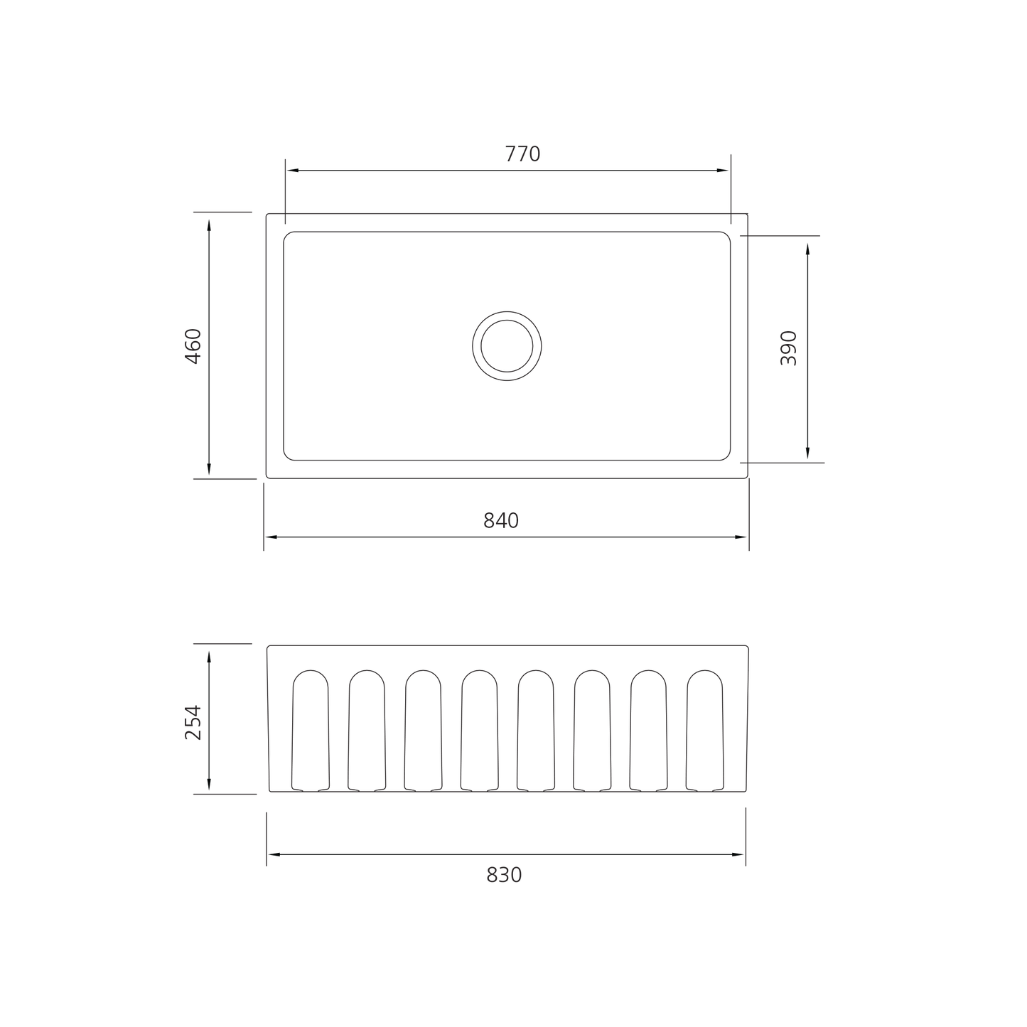 Sicily Fireclay Farmhouse Counter Top or Undermount Sink