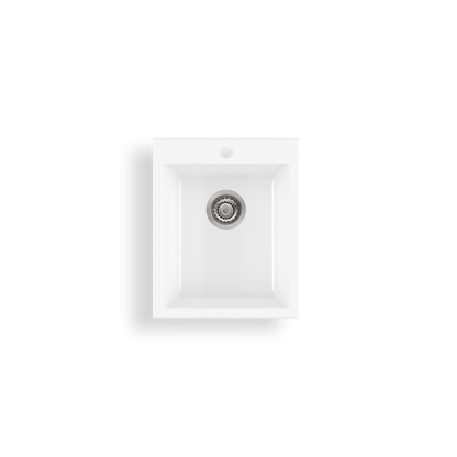 Sicily White Single Bowl Fireclay Topmount Sink