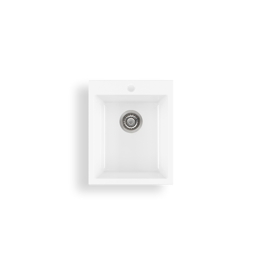Sicily White Single Bowl Fireclay Topmount Sink