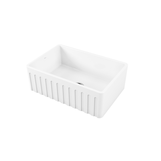 Sicily White Fireclay Farmhouse Undermount Sink