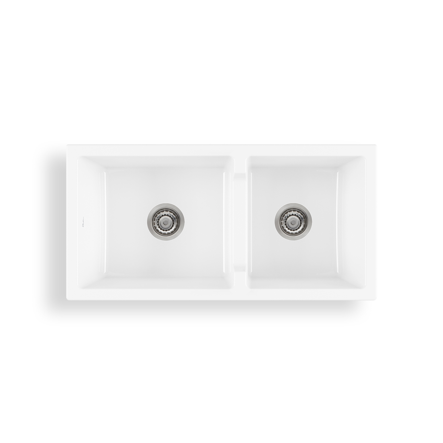Sicily White Fireclay Farmhouse 1 & 3/4 Bowl Counter Top or Undermount Sink