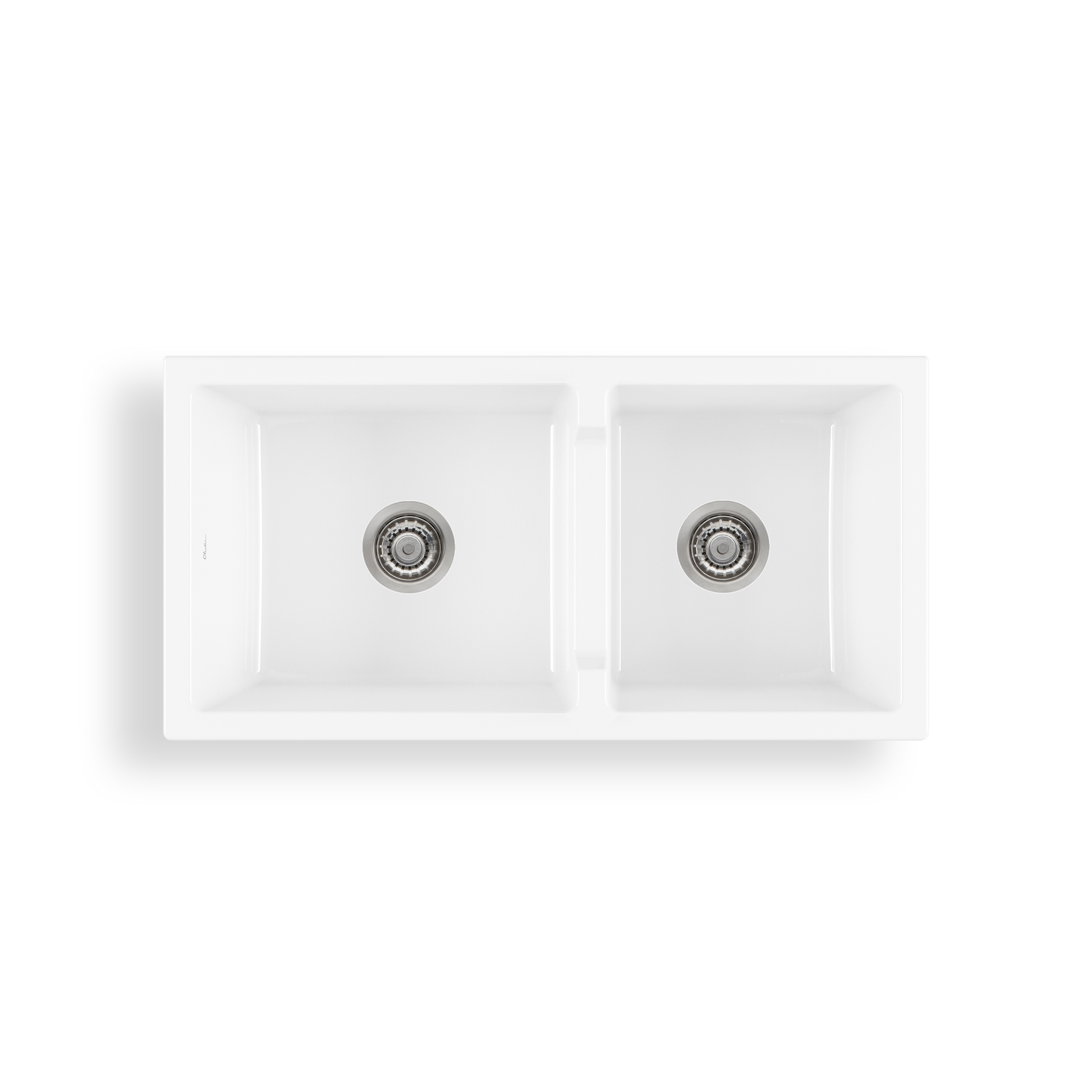 Sicily White Fireclay Farmhouse 1 & 3/4 Bowl Counter Top or Undermount Sink