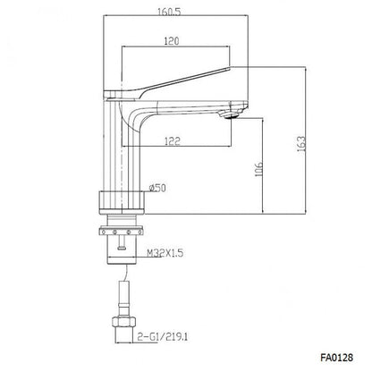 RUSHY Brushed Gunmetal Short Basin Mixer