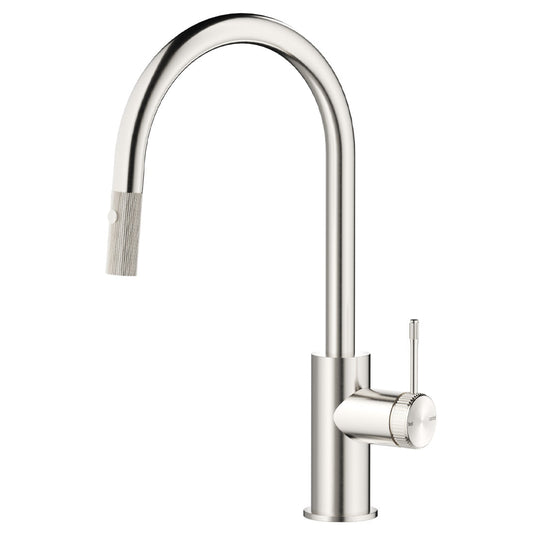 Bella Vista Mica Fluted Pull-Out Sink Mixer Brushed Nickel