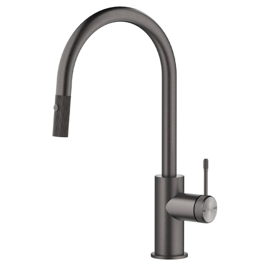 Bella Vista Mica Fluted Pull-Out Sink Mixer Gunmetal