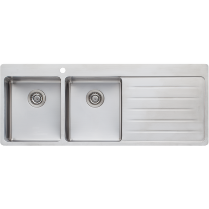 Sonetto Double Bowl Topmount Sink With Drainer