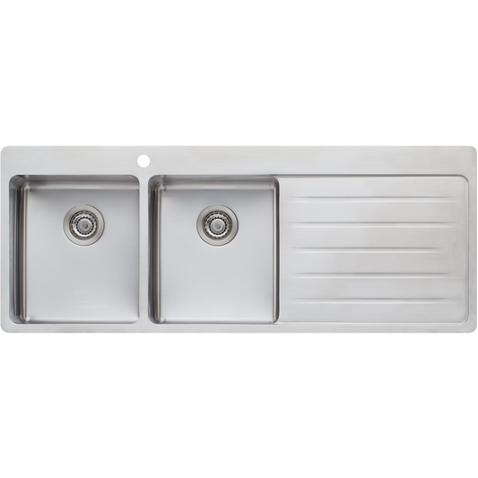 Sonetto Double Bowl Topmount Sink With Drainer