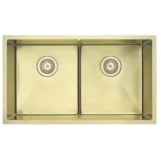 Bella Vista Luminare Sink 760 x 440mm Double Bowl Sink French Gold