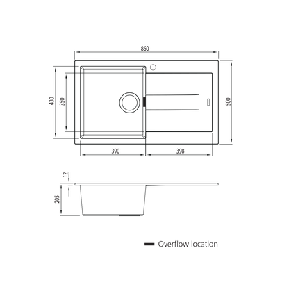 Santorini Single Bowl Topmount Sink With Drainer