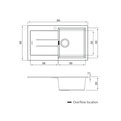 Santorini Single Bowl Topmount Sink With Drainer