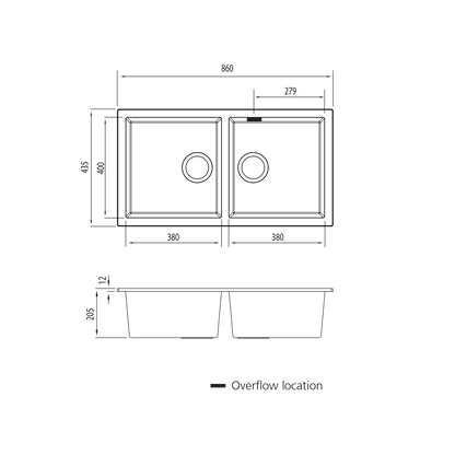 Santorini Double Bowl Undermount Sink