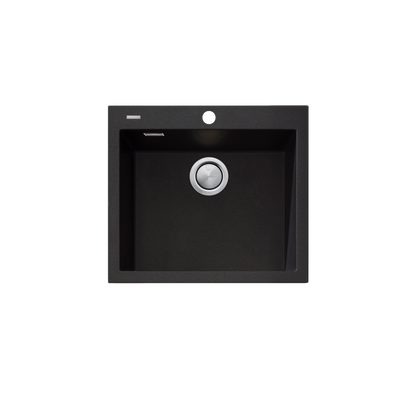 Santorini Black Large Bowl Topmount Sink