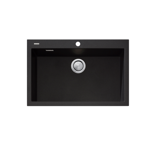 Santorini Black Mega Bowl Topmount Sink