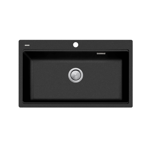 Santorini Black Topmount Workstation Sink