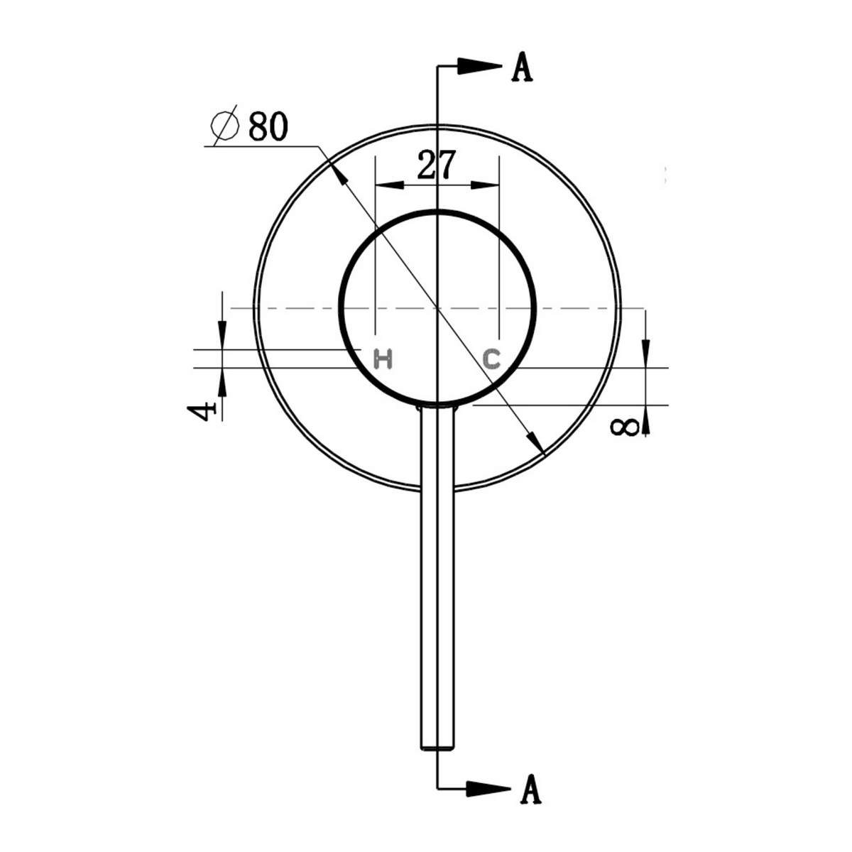 Star Mini Shower Mixer 80mm TRIM KIT
