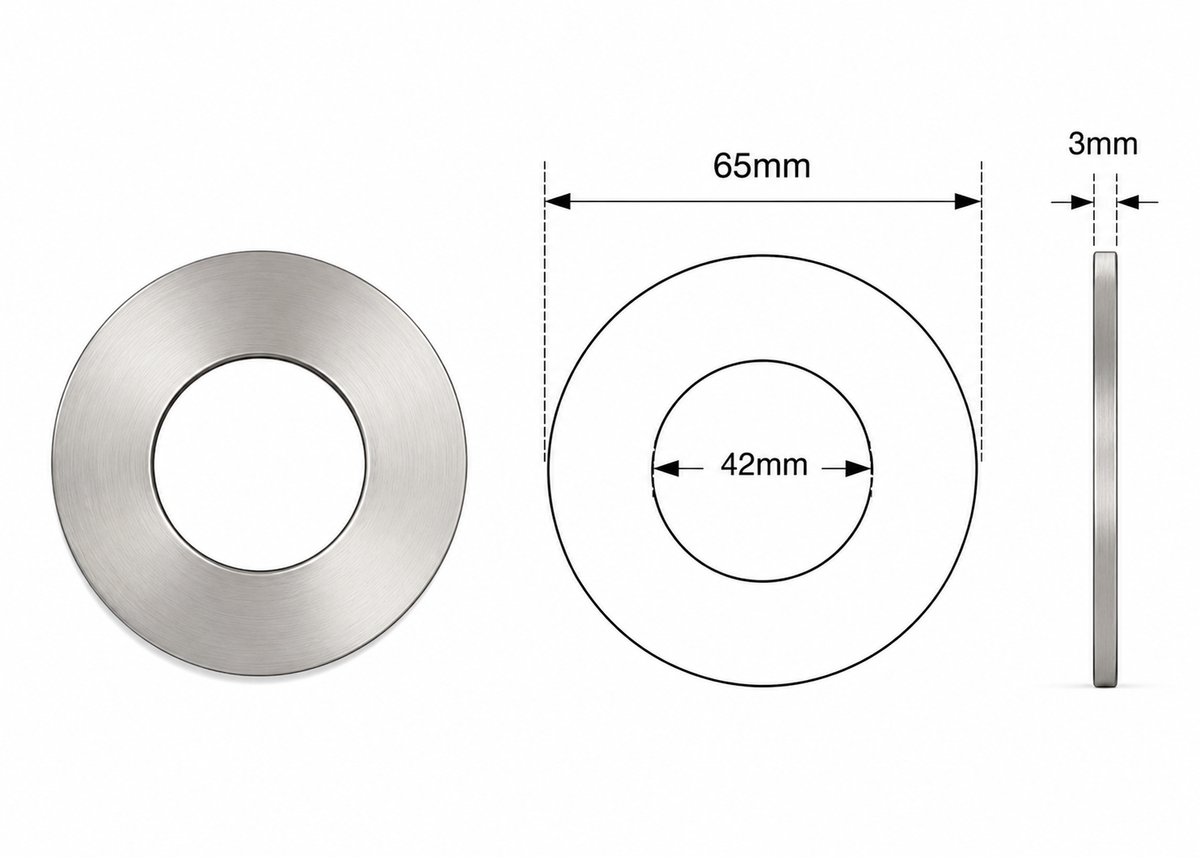 65mm Brushed Nickel Round Cover Plate for Wall Mixer / Diverter Bottom Part / Wall Spout