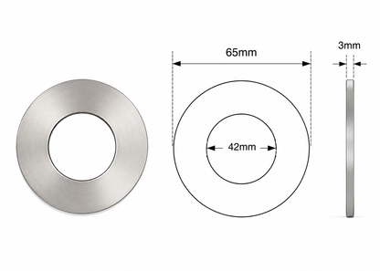 65mm Brushed Nickel Round Cover Plate for Wall Mixer / Diverter Bottom Part / Wall Spout