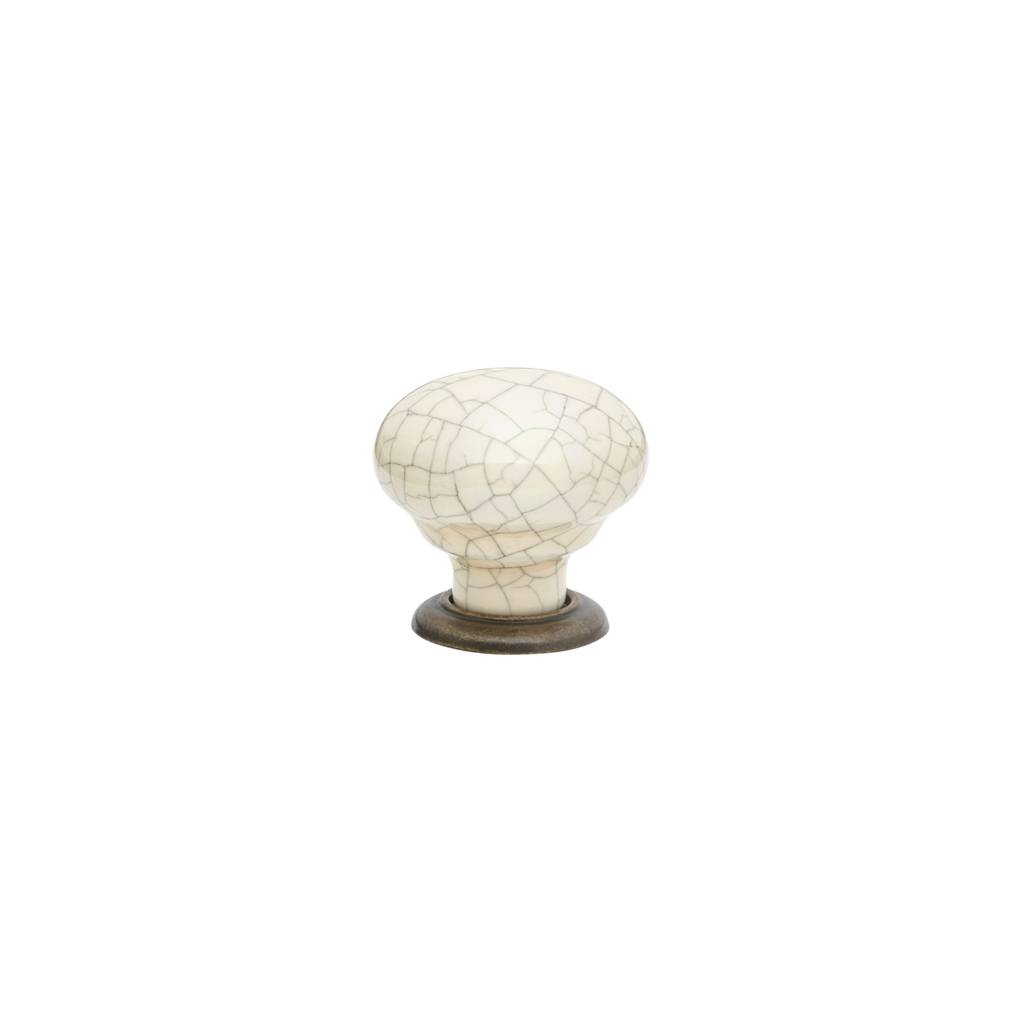 Momo Trianon Round Knob 35mm in Cream Crackle & Antique Brass (1)