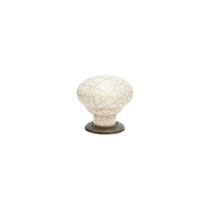 Momo Trianon Round Knob 35mm in Cream Crackle & Antique Brass (1)