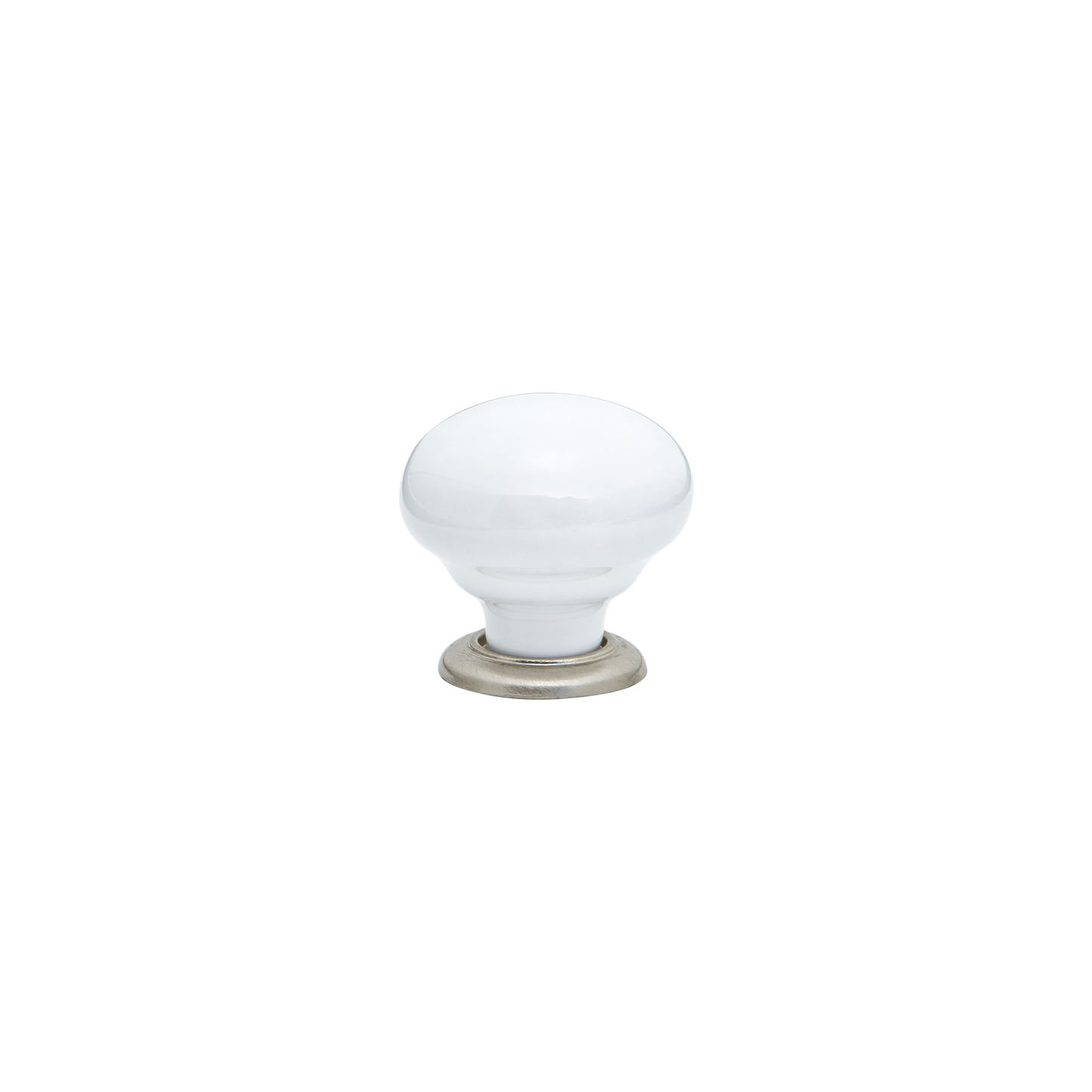 Momo Trianon Round Knob 35mm in White & Brushed Nickel (1)
