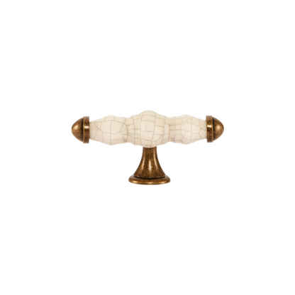 Momo Trianon T Knob 90mm in Cream Crackle & Antique Brass (1)