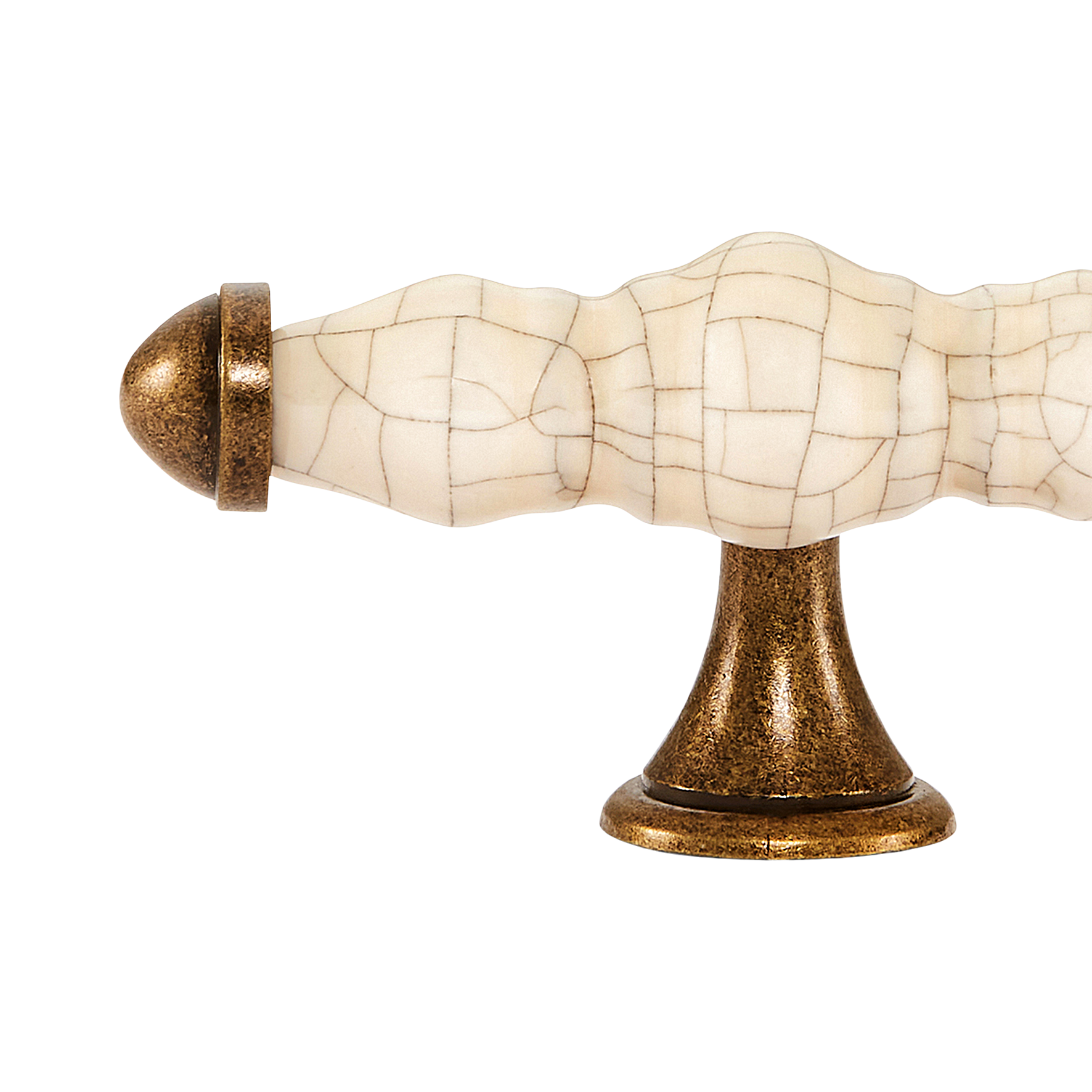 Momo Trianon T Knob 90mm in Cream Crackle & Antique Brass (2)