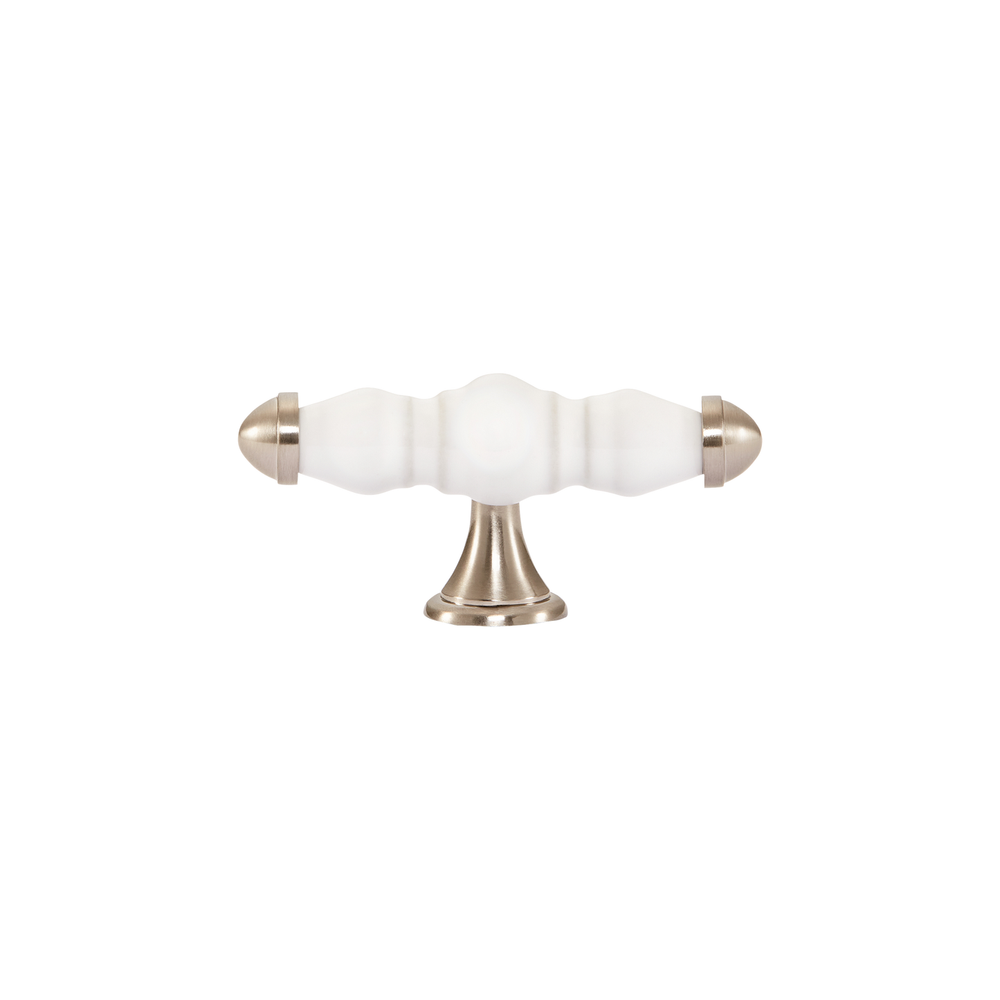 Momo Trianon T Knob 90mm in White & Brushed Nickel (1)