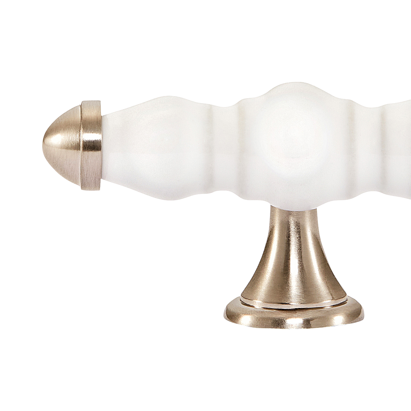 Momo Trianon T Knob 90mm in White & Brushed Nickel (2)