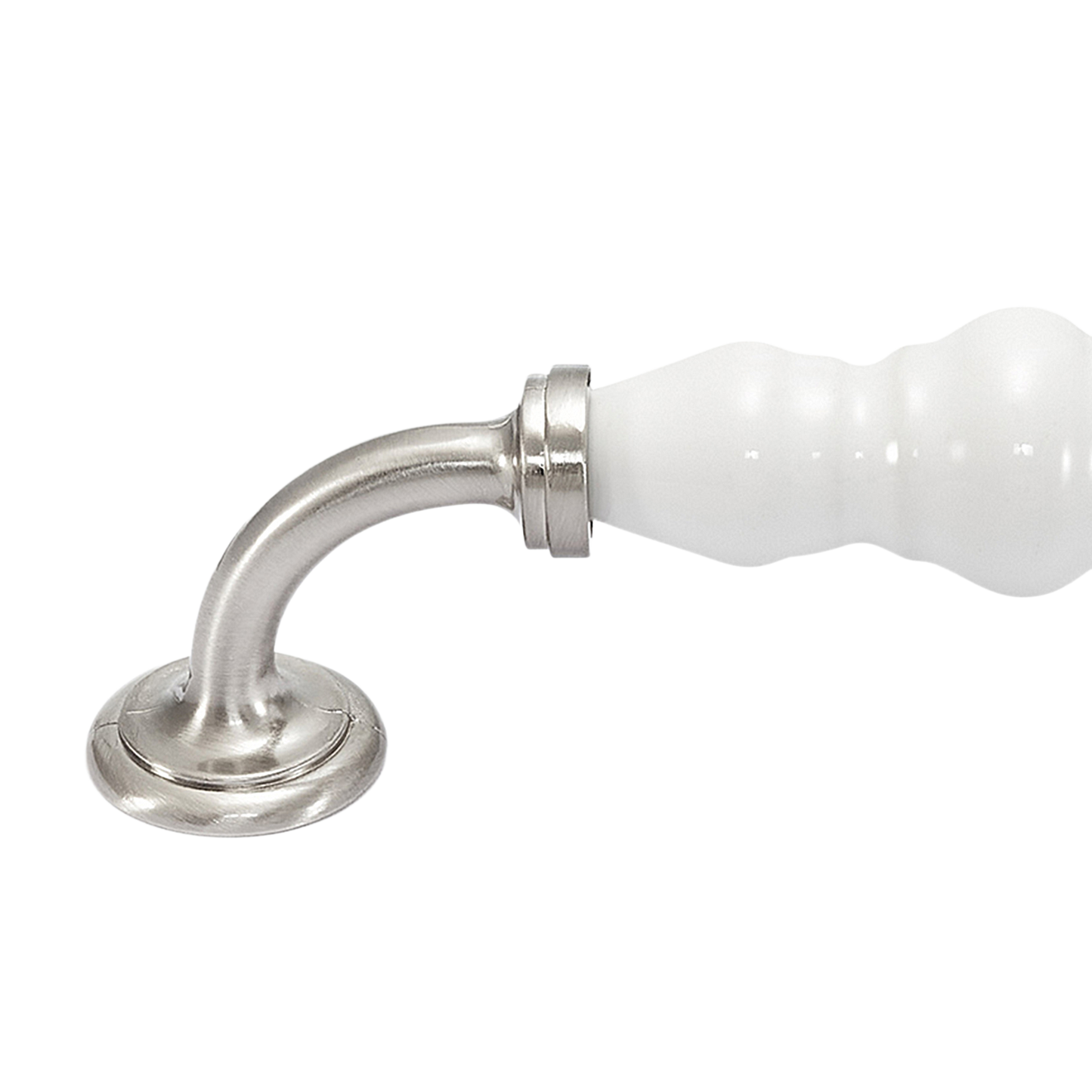 Momo Trianon D Handle 128mm in White & Brushed Nickel (2)