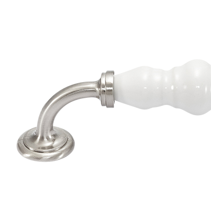 Momo Trianon D Handle 128mm in White & Brushed Nickel (2)