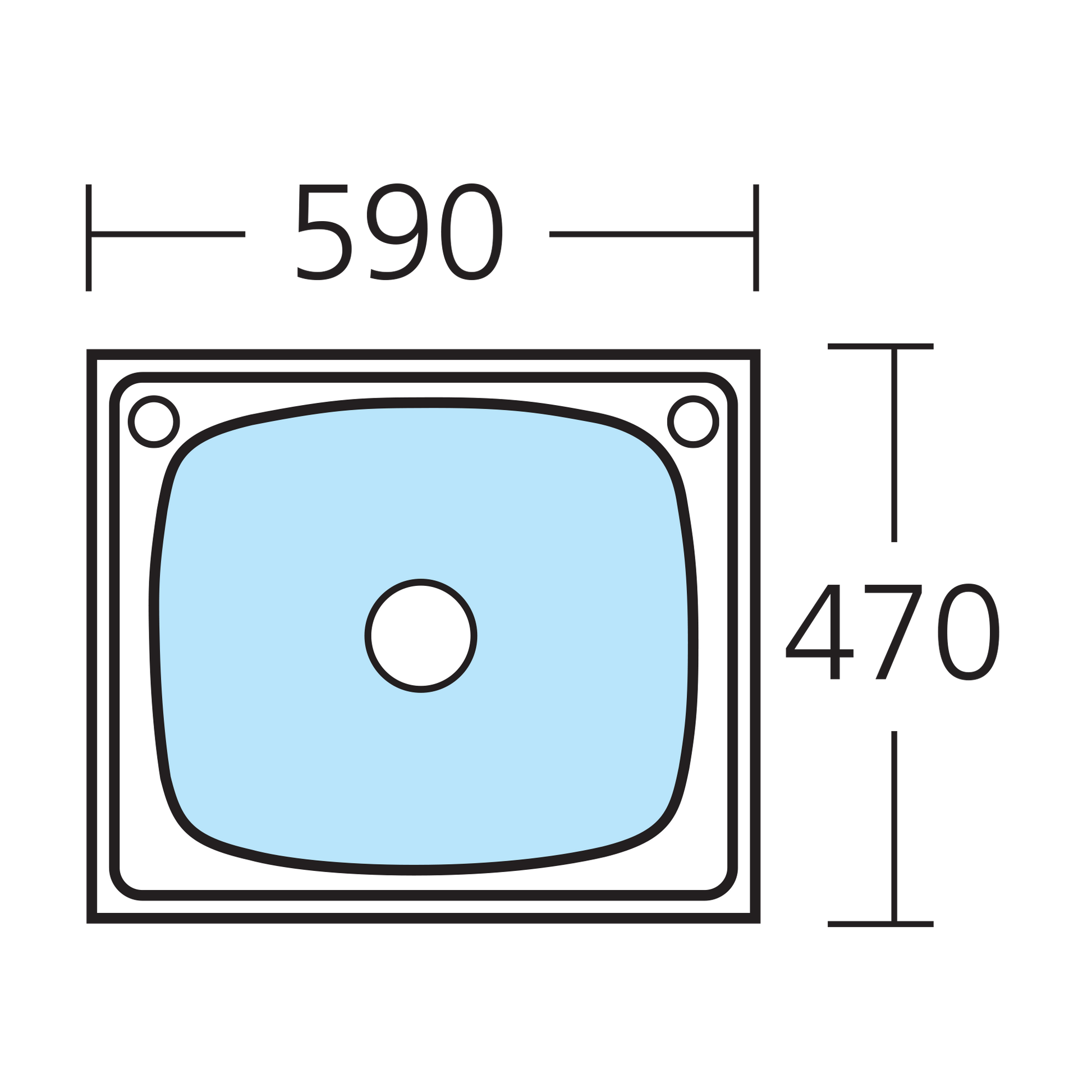 Laundry 45L Tub With Rinse Bypass and Overflow