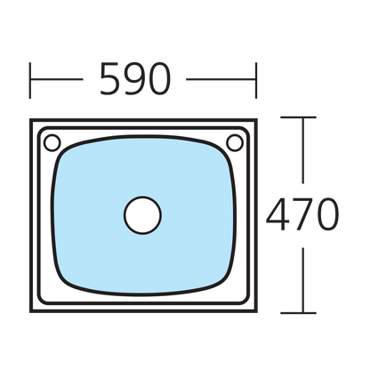 Laundry 45L Tub With Rinse Bypass and Overflow