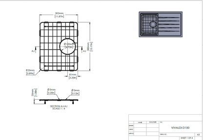 Stainless Steel Gun Metal Grid for Vivaldi D100