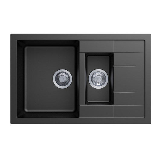 Carysil Mozzard Black 1 and 1/4 Granite Kitchen Sink 780*500mm
