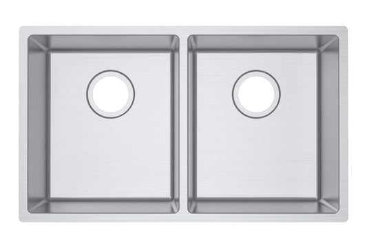 304 Stainless Steel Hand-made Double Bowls Kitchen Sink(Round Edges) 740*440*200mm