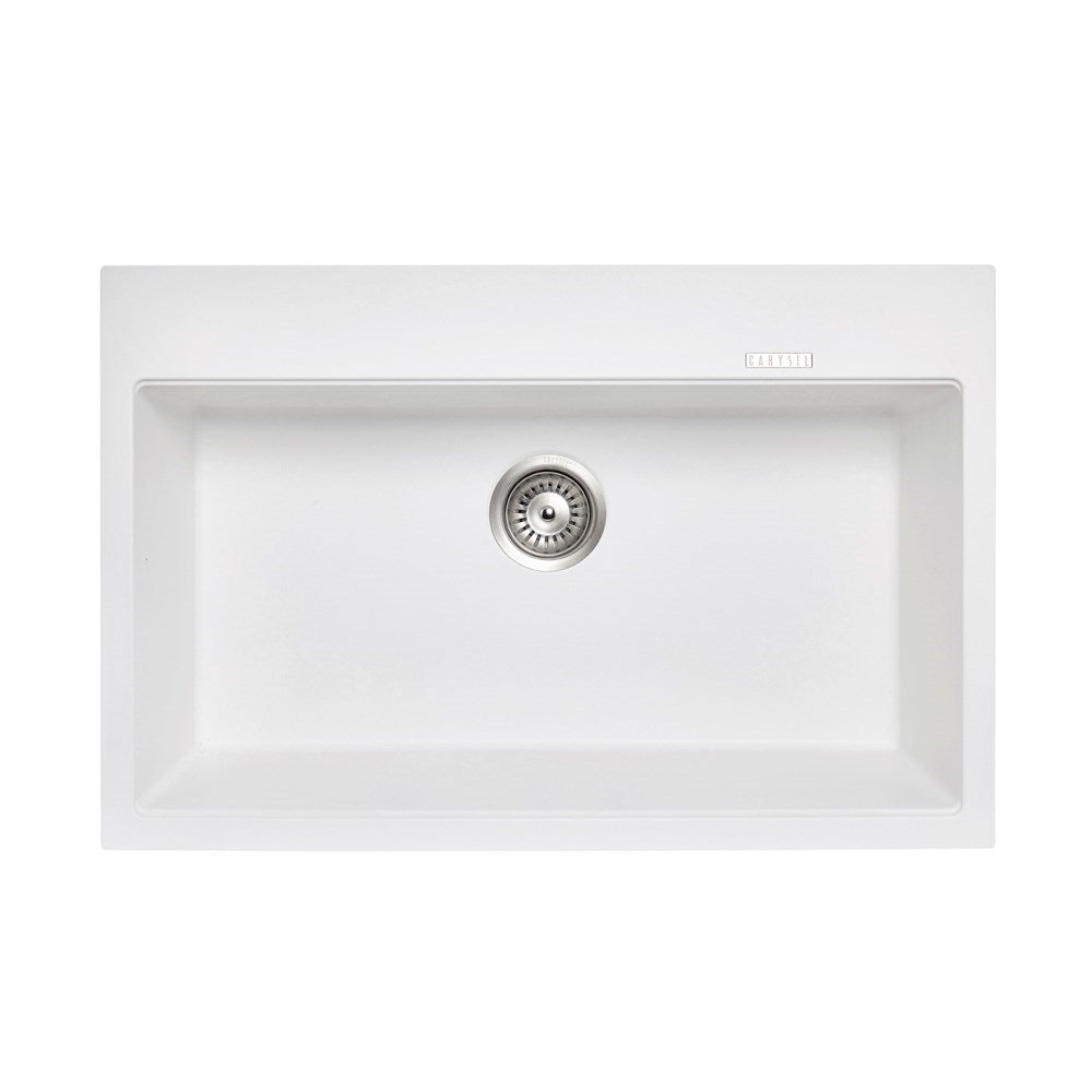 Carysil Waltz White Single Bowl Granite Kitchen Sink 680*500*202mm